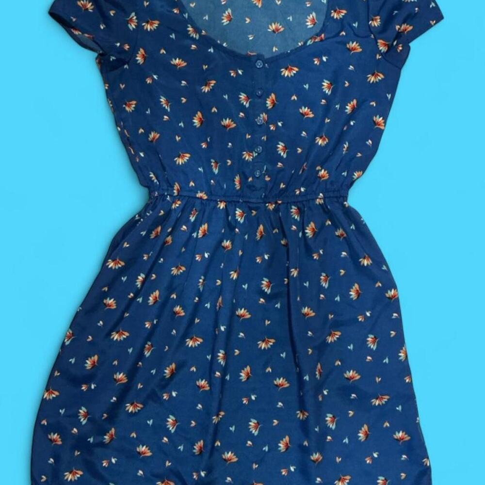 Xhilaration blue floral mini dress